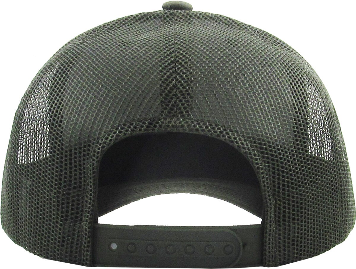 Olive Classic 6 Panel Trucker Mesh Snapback Back View